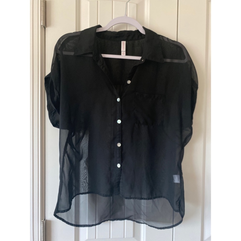 Sheer button down t-shirt